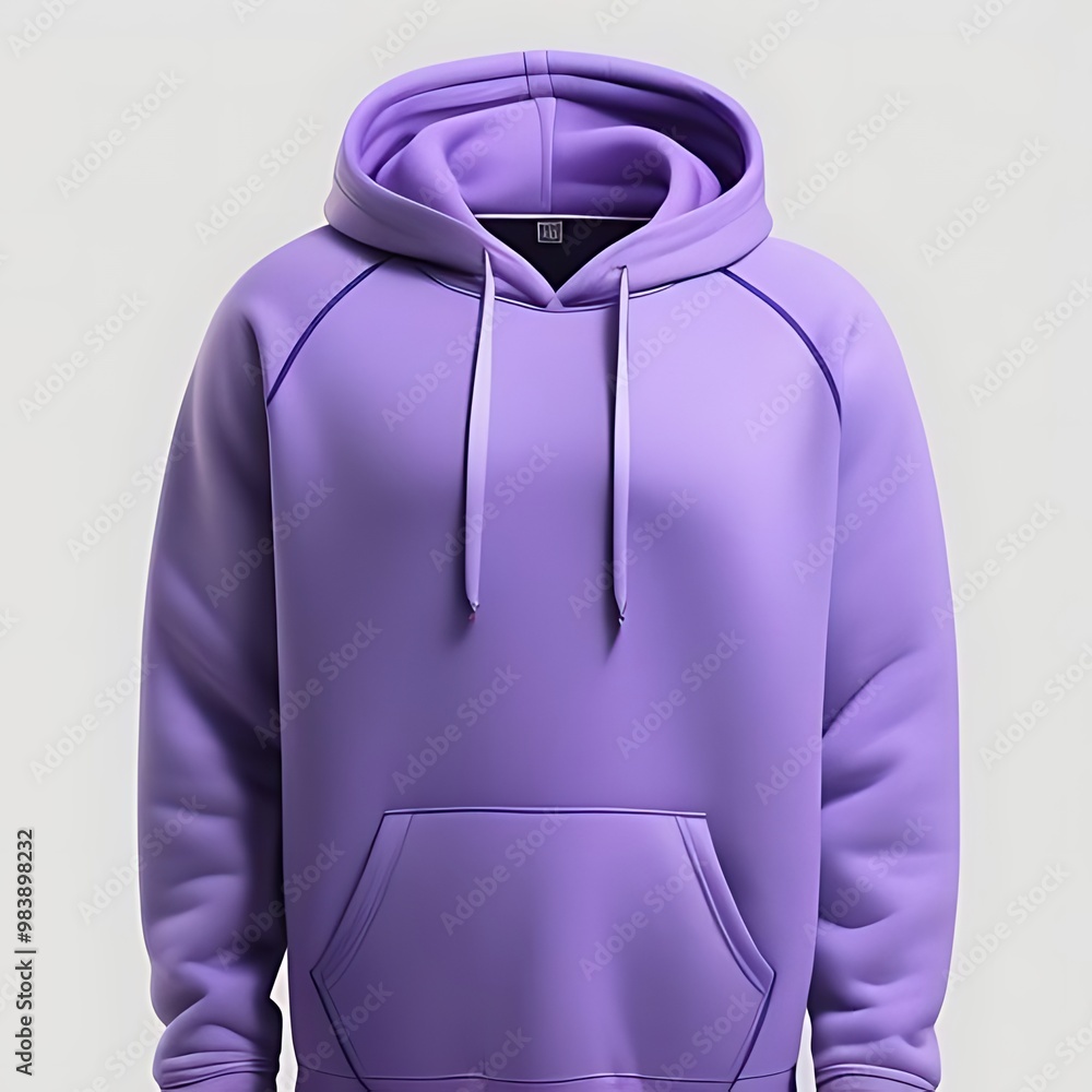 Exclusive 3D Purple Hoodie Mockup on White Background Exclusive 3D Purple Hoodie Mockup on White Background