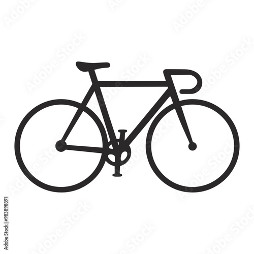 Flat Bicycle Icon A Detailed Symbol for Web Page Design, Representing City Transportation, Sport Travel, and Outdoor Cycling Activities