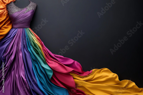 Presentation fashion design wallpaper with large blank space for text. Generative AI.	