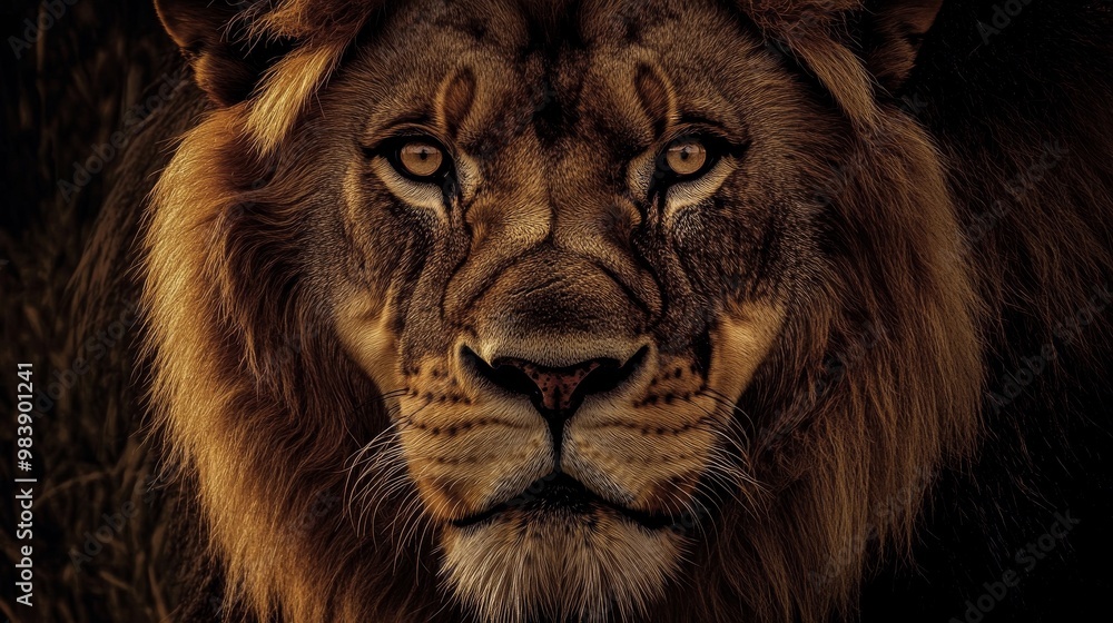 Fototapeta premium Lions are powerful animals often called the kings of the jungle.