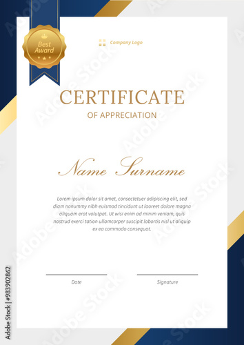 luxury vector certificae template design