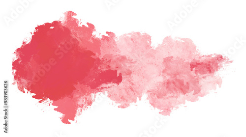 Pink or red watercolor background. Artistic hand drawn. Isolated on white background.