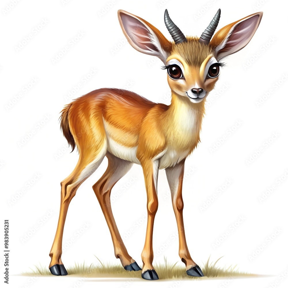Fototapeta premium Baby antelope illustration isolated on white background