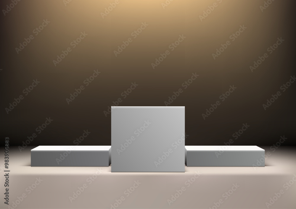 3D White Winner Podium Under Spotlight, Perfect for Award Ceremonies, Product Display, and Showcases 3D White Winner Podium Under Spotlight, Perfect for Award Ceremonies, Product Display, and Showcases