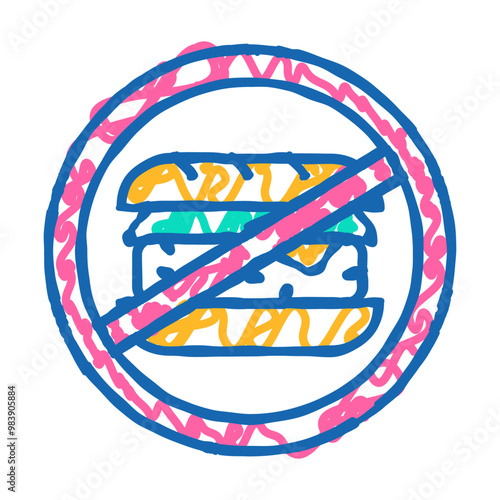 fast food stop eating doodle icon sketch vector. fast food stop eating sign. isolated symbol illustration