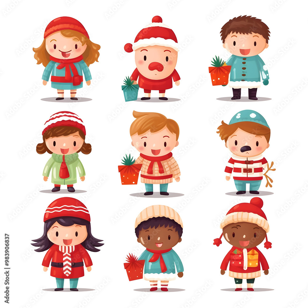 christmas people element object isolated background holiday design illustration generative Ai. christmas people element object isolated background holiday design illustration generative Ai.