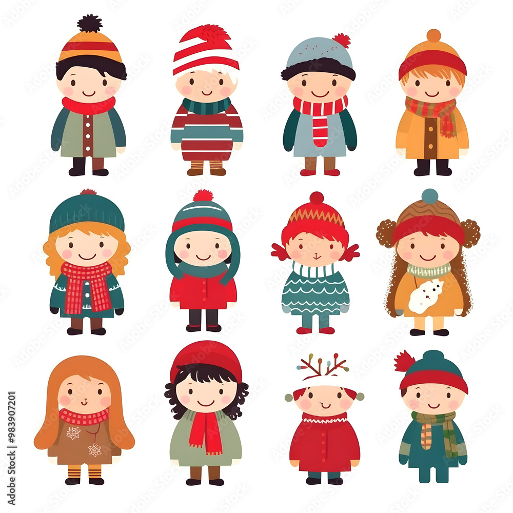 christmas people element object isolated background holiday design illustration generative Ai. christmas people element object isolated background holiday design illustration generative Ai.
