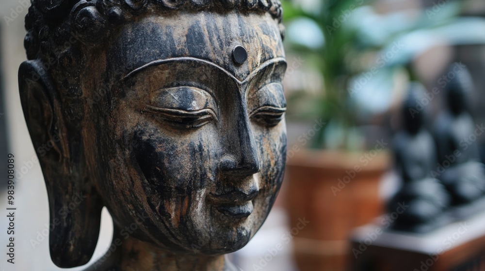 Close-Up of a Serene Buddha Statue Close-Up of a Serene Buddha Statue