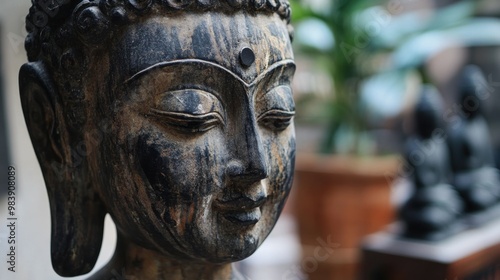 Close-Up of a Serene Buddha Statue