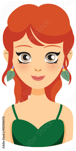 Red-Haired Fairy Portrait Illustration