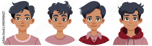 Diverse Young Men Portraits