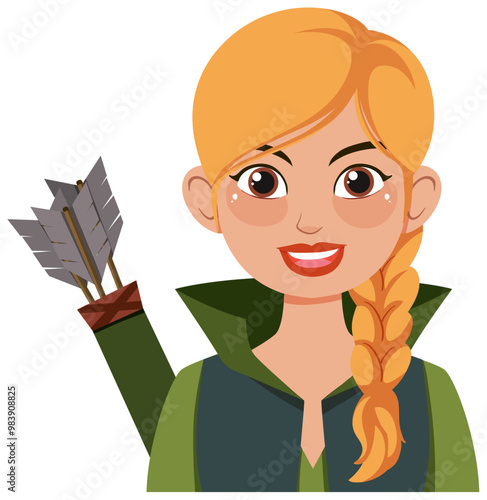 Elf Archer with Quiver of Arrows