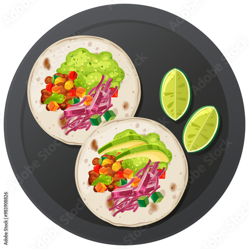 Delicious Mexican Tacos with Lime