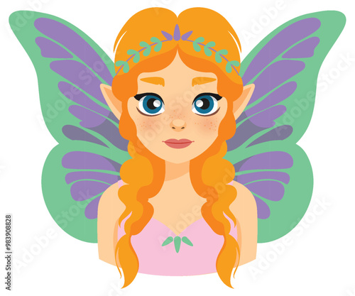 Whimsical Fairy with Colorful Wings