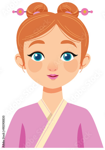 Cute Girl in Traditional Attire