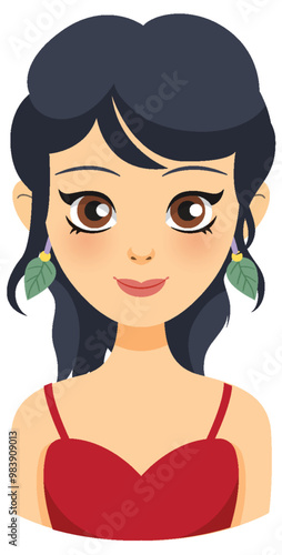 Charming Fairy in Red Dress