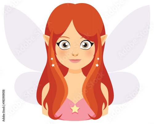 Red-Haired Fairy with Star Necklace
