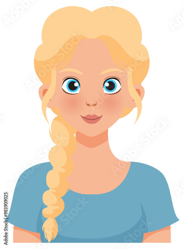 Blonde Woman with Blue Eyes