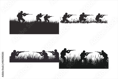 Army Silhouette Black Silhouette Military Art Army Art Silhouette Art Army Décor Militaria Silhouette photo