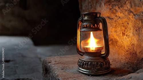 A Glimmer of Light in the Darkness: A Vintage Oil Lamp