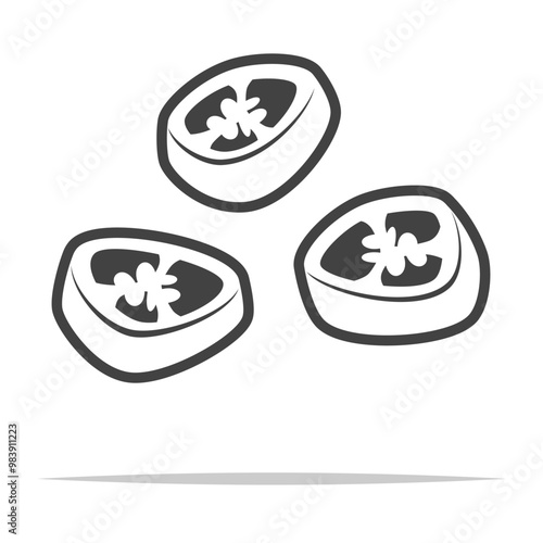 Sliced jalapeno pepper icon transparent vector isolated