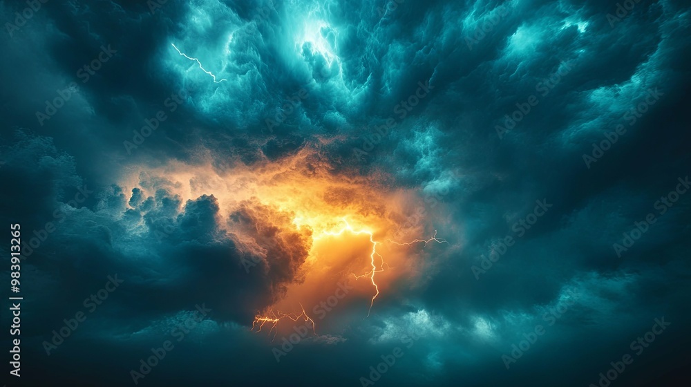 Lightning Strike Through Storm Clouds Lightning Strike Through Storm Clouds