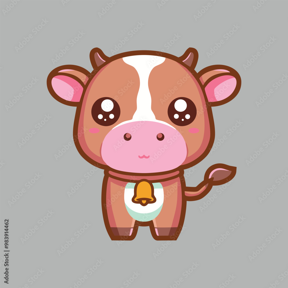 cow chibi vector for asset design or logos cow chibi vector for asset design or logos