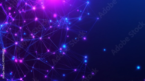 Vibrant abstract network illustration featuring colorful lights and connections against a dark background, perfect for tech themes.