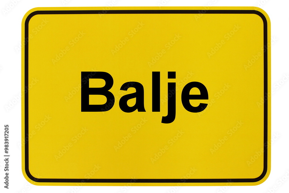 Illustration eines Ortsschildes der Gemeinde Balje in Niedersachsen Illustration eines Ortsschildes der Gemeinde Balje in Niedersachsen