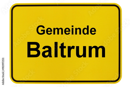 Illustration eines Ortsschildes der Gemeinde Baltrum in Niedersachsen