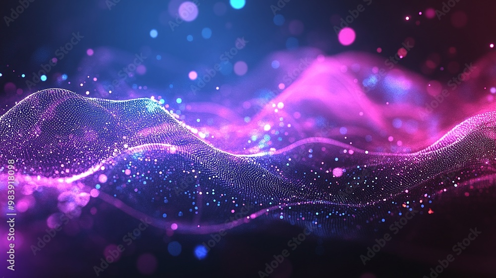 Vibrant abstract waves of light in pink and blue hues, creating a dynamic and artistic visualization of energy and movement. Vibrant abstract waves of light in pink and blue hues, creating a dynamic and artistic visualization of energy and movement.