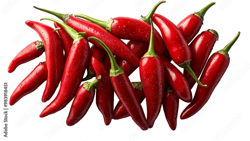 Red Hot Chili Peppers Isolated on Transparent Background Red Hot Chili Peppers Isolated on Transparent Background