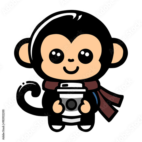 a monkey with a scarf around his neck and a scarf around his neck