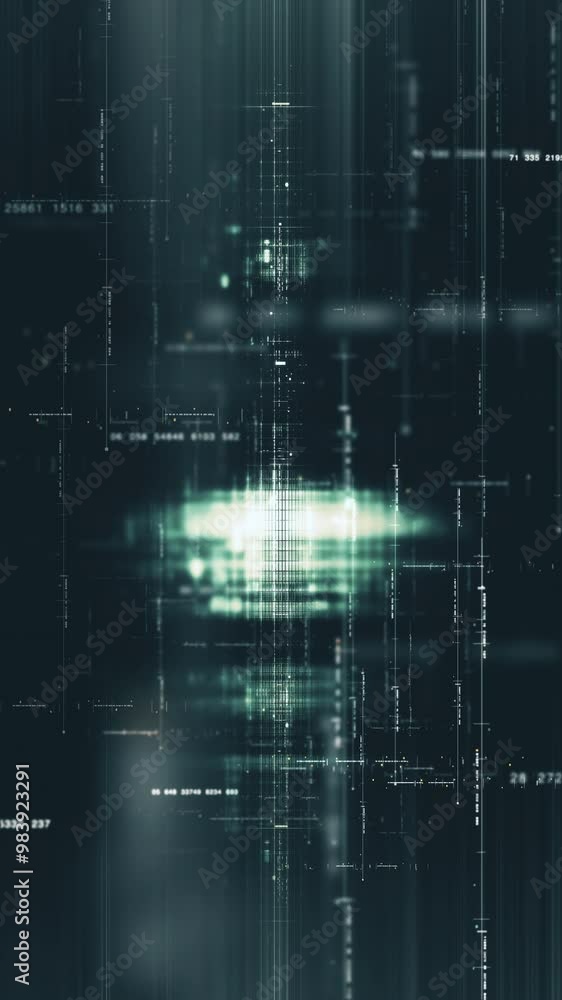 Futuristic metaverse, hi-tech digital data telemetry with encrypted numbers, display dynamic background for computer desktop vertical screen display format Futuristic metaverse, hi-tech digital data telemetry with encrypted numbers, display dynamic background for computer desktop vertical screen display format