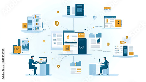 Document Management for Remote Workforces, Illustrate the adaptability of document management technologies for remote workforces with an image showing secure access to documents from any location, AI