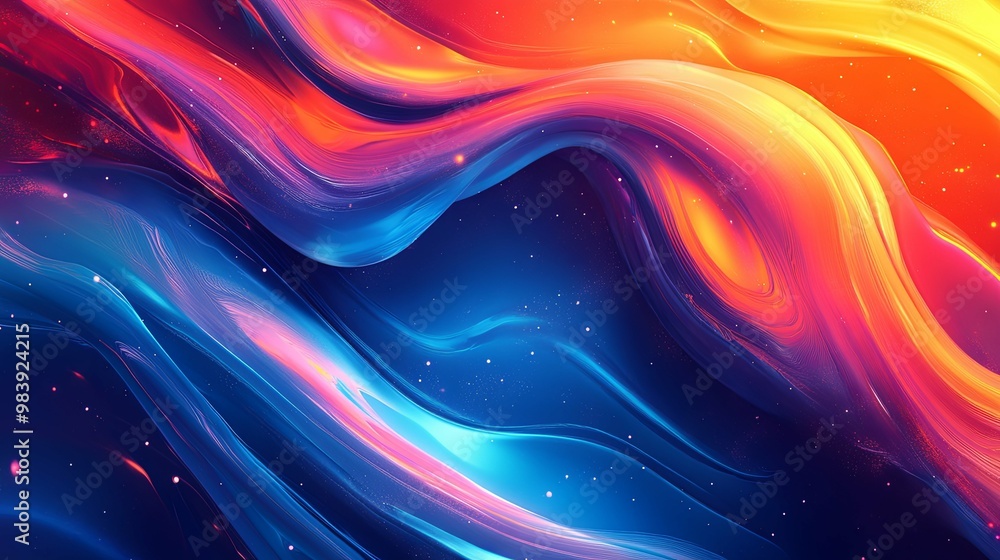 Abstract Swirling Colors with Stars Abstract Swirling Colors with Stars