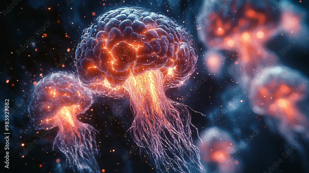 A futuristic representation of the impact of multiple sclerosis on brain volume and the loss of white matter A futuristic representation of the impact of multiple sclerosis on brain volume and the loss of white matter