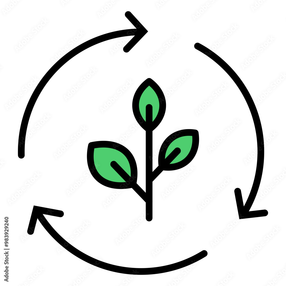Ecology environment icon with green plan Ecology environment icon with green plan