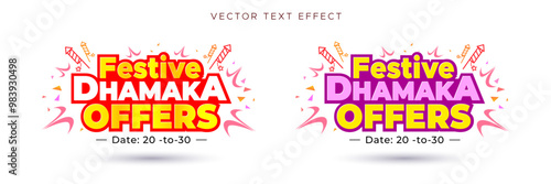 Diwali, Navratri, Durga Puja and dussehra Festive dhamaka offers, Sale shopping deals discount concept design.