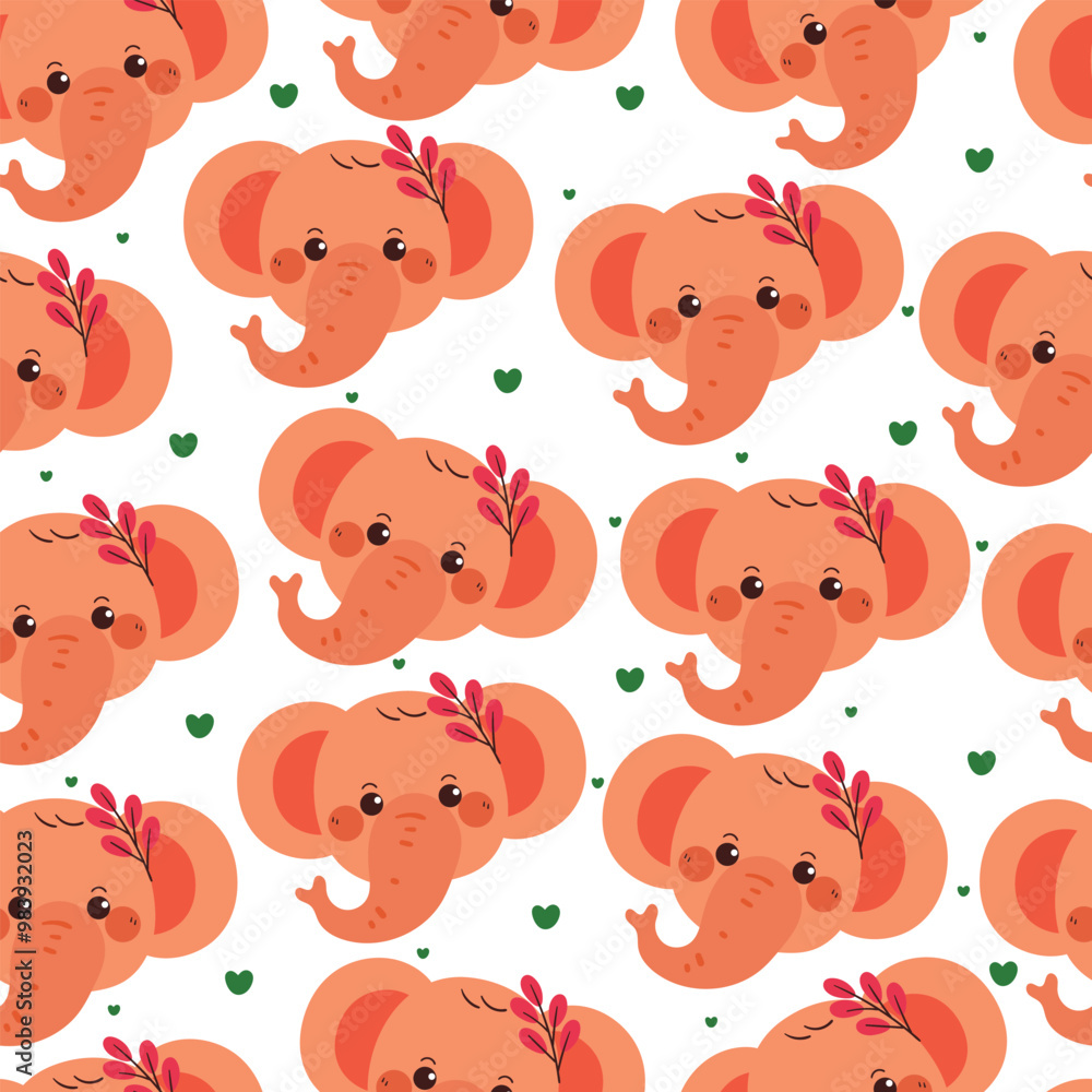 Fototapeta premium seamless pattern cartoon elephant. cute animal wallpaper for fabric print, gift wrap paper