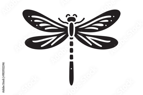 Dragonfly vector art silhouette illustration