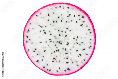 Wallpaper Mural round cut of dragon fruit isolated on white Torontodigital.ca