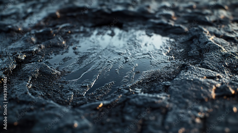 Close Up of a Puddle on a Rocky Surface Close Up of a Puddle on a Rocky Surface