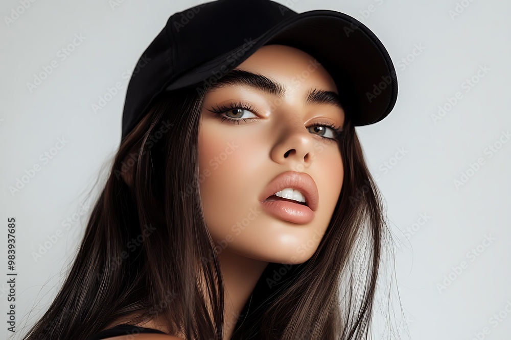 Beautiful young woman in black clothes Beautiful young woman in black clothes
