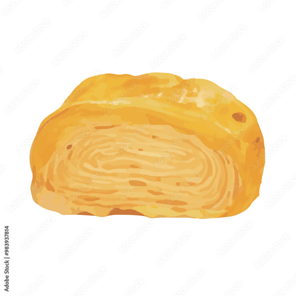 水彩で描いた卵焼きのイラスト 水彩で描いた卵焼きのイラスト
