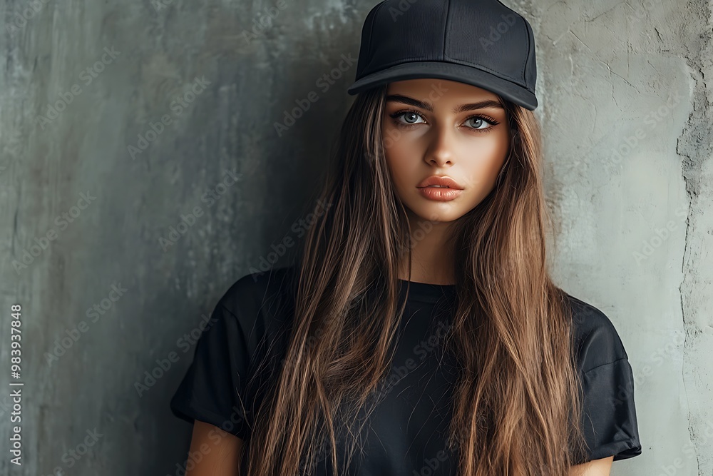 Beautiful young woman in black clothes Beautiful young woman in black clothes