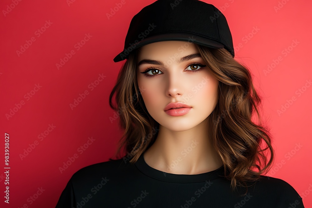 Beautiful young woman in black clothes Beautiful young woman in black clothes