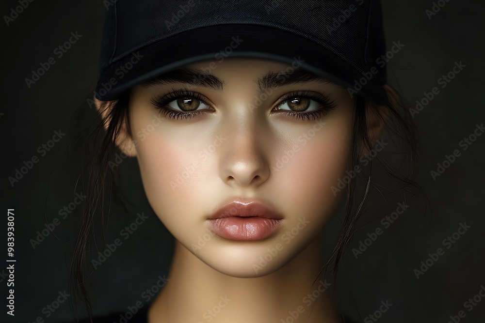 Beautiful young woman in black clothes Beautiful young woman in black clothes