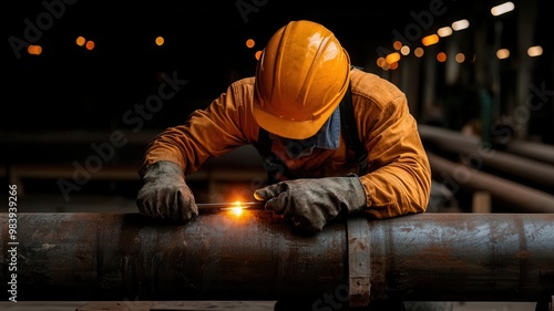 A chemical engineer developing a corrosion-resistant material for pipelines transporting petroleum products photo