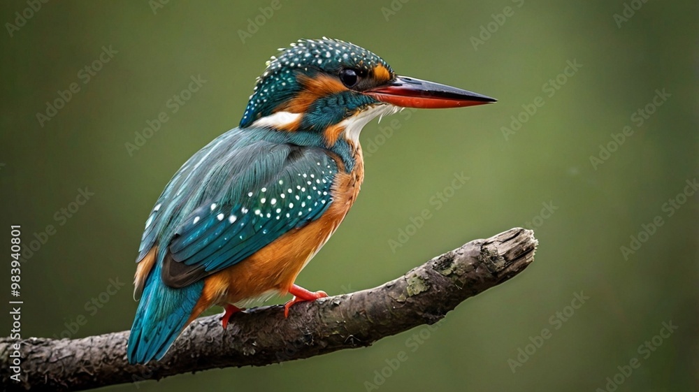 Colorful Kingfisher on Branch Colorful Kingfisher on Branch